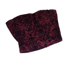 Burgundy cropped tube top